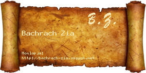 Bachrach Zia névjegykártya